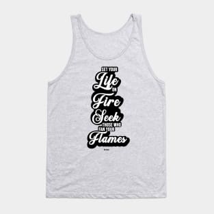 Set your life on fire - Rumi Quote Typography - Retro Tank Top